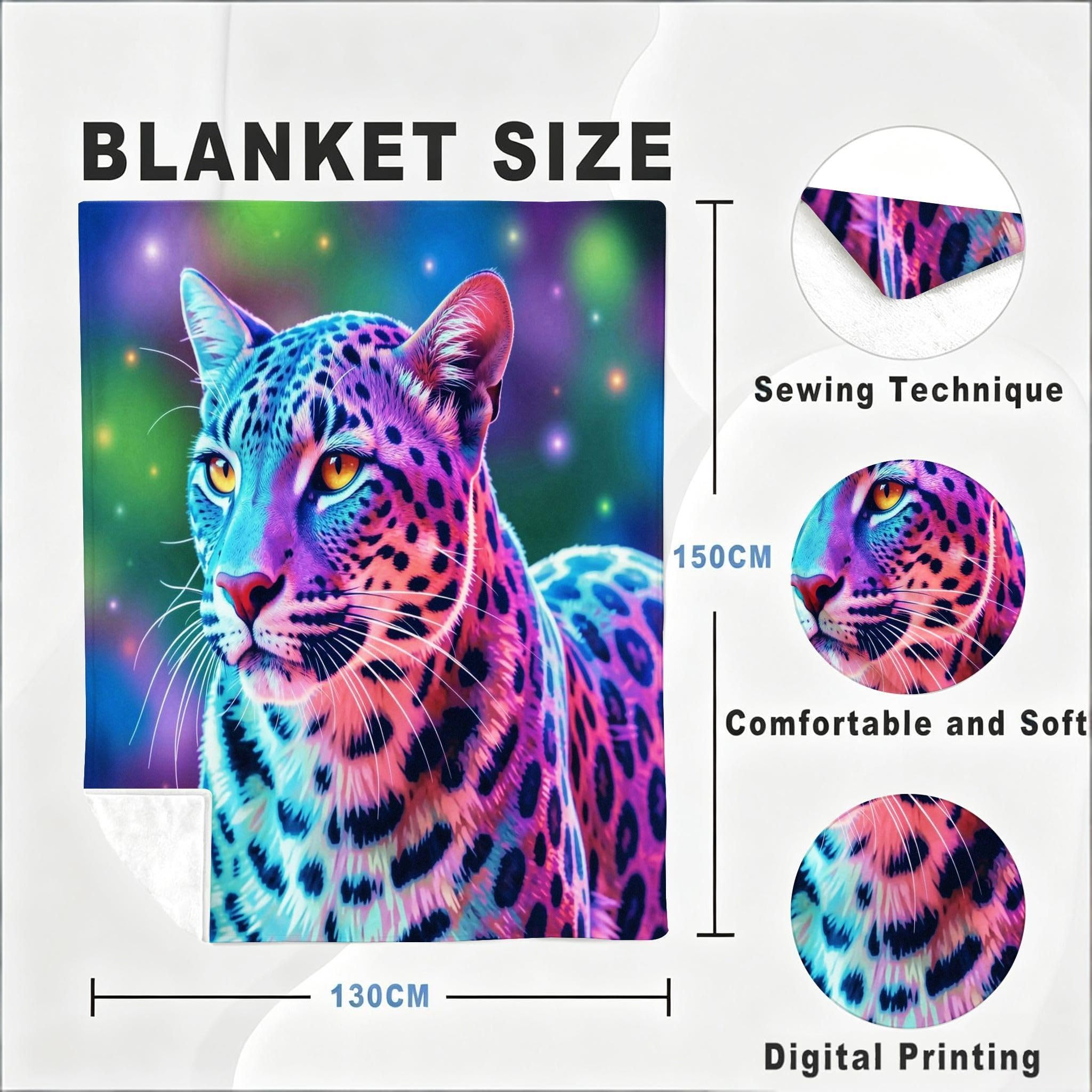 Manta Entretiempo Grande, Leopardo Morado, 220x240 cm, AQ6995