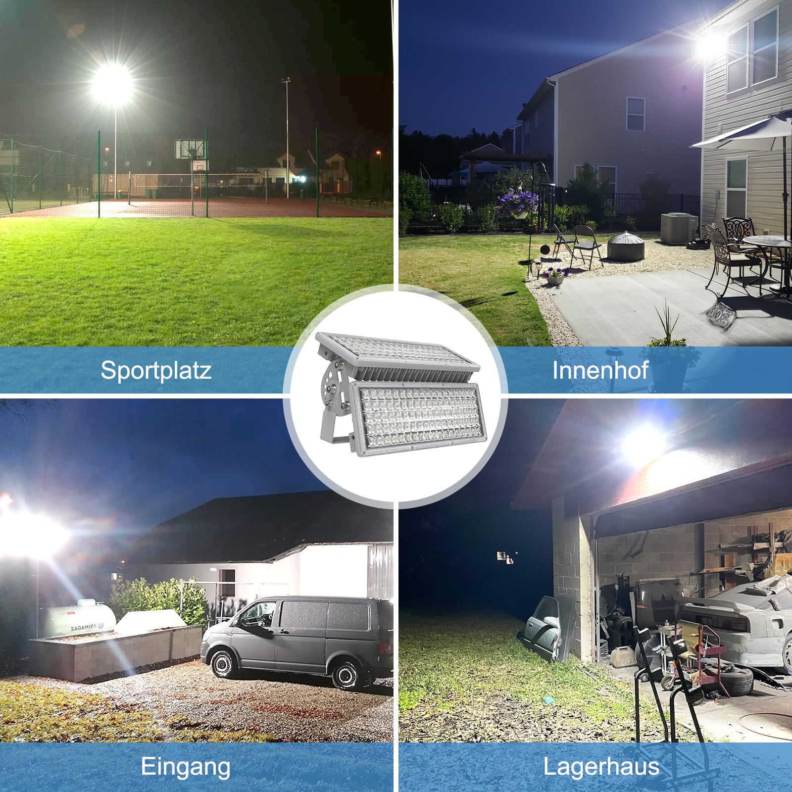 Reflektor zewnętrzny LED, 28000 lm, 200 W, 6500 K, zimna biel, IP67, wodoszczelny reflektor zewnętrzny z ochroną przed przepięciem 10 kV, do ogrodu, na parking, oświetlenie zewnętrzne