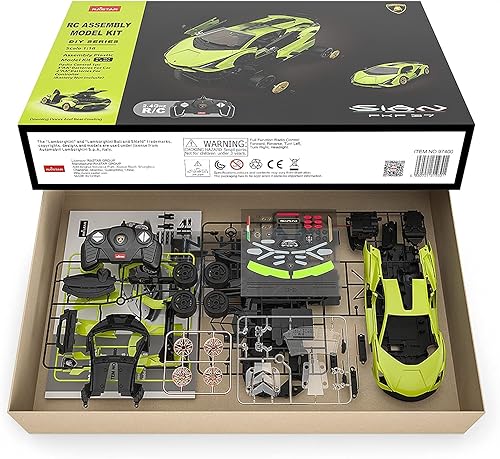 Miniatura 2 de RASTAR Kits de construcción de auto RC para construir, 118 Lamborghini Sian Supercar Kit de construcción con control remoto, 72 piezas, kits STEM