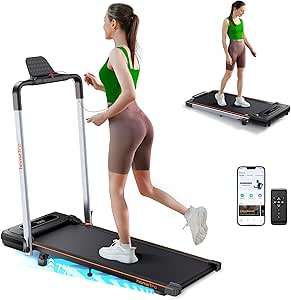 Tapis de Course Pliable - 2.5HP Tapis de Marche avec 7% Inclinable, 12 km/h, Ultra-Silencieux Walking Pad pour Maison & Bureau, Affichage LED & Télécommande, sans Assemblage, Compact