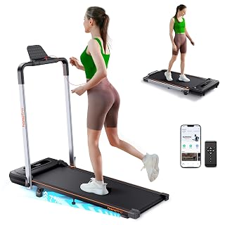 Tapis de Course Pliable - 2.5HP Tapis de Marche avec 7% Inclinable, 12 km/h, Ultra-Silencieux Walking Pad pour Maison & Bureau, Affichage LED & Télécommande, sans Assemblage, Compact - Amazon product rated Grade A