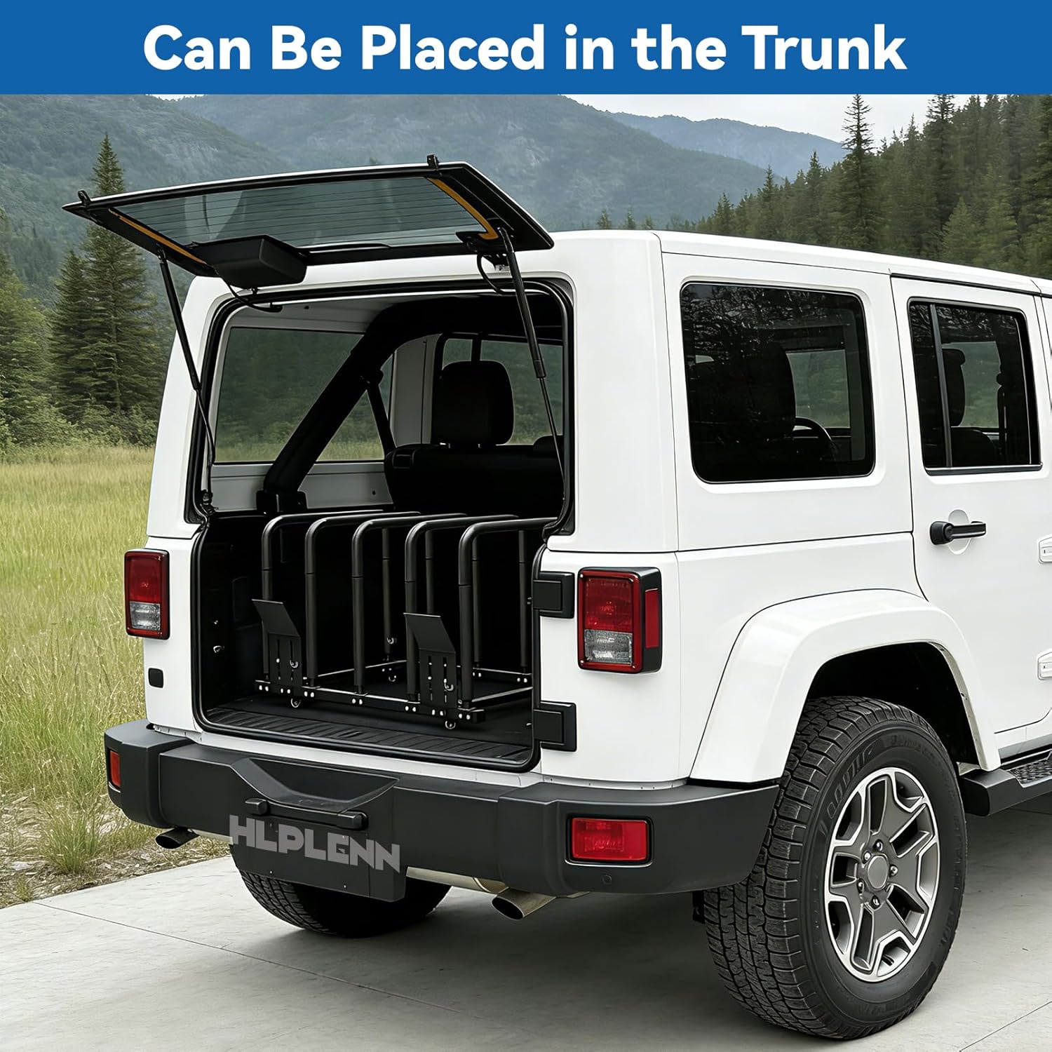 Upgrade Door Holder Cart Fit for Jeep Wrangler JK JL Gladiator JT 2007-2026, Ford Bronco 2021-2026, Storage Cart Hanger Rack Heavy-Duty 4-Door Vertical Organizer with Locking Wheels