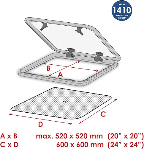 Miniatura 7 de | Mosquitera/mosquitera para instalación de barcos desde el interior con imán o ventosa. Para un entorno libre de insectos. Para todas las marcas de
