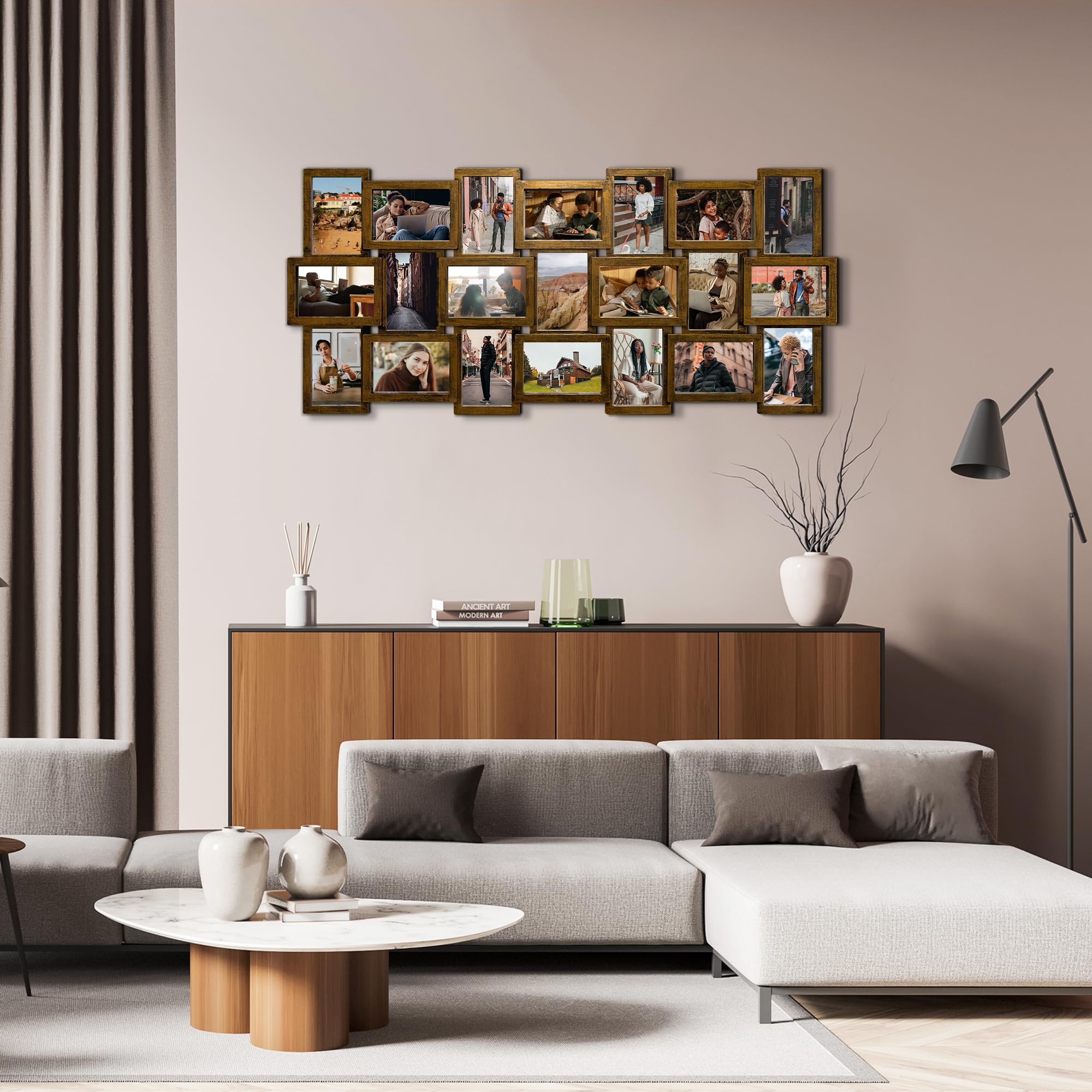 Amazon.co.jp: J.M.Deco 写真フレーム コラージュ 21枚 壁装飾 再会の