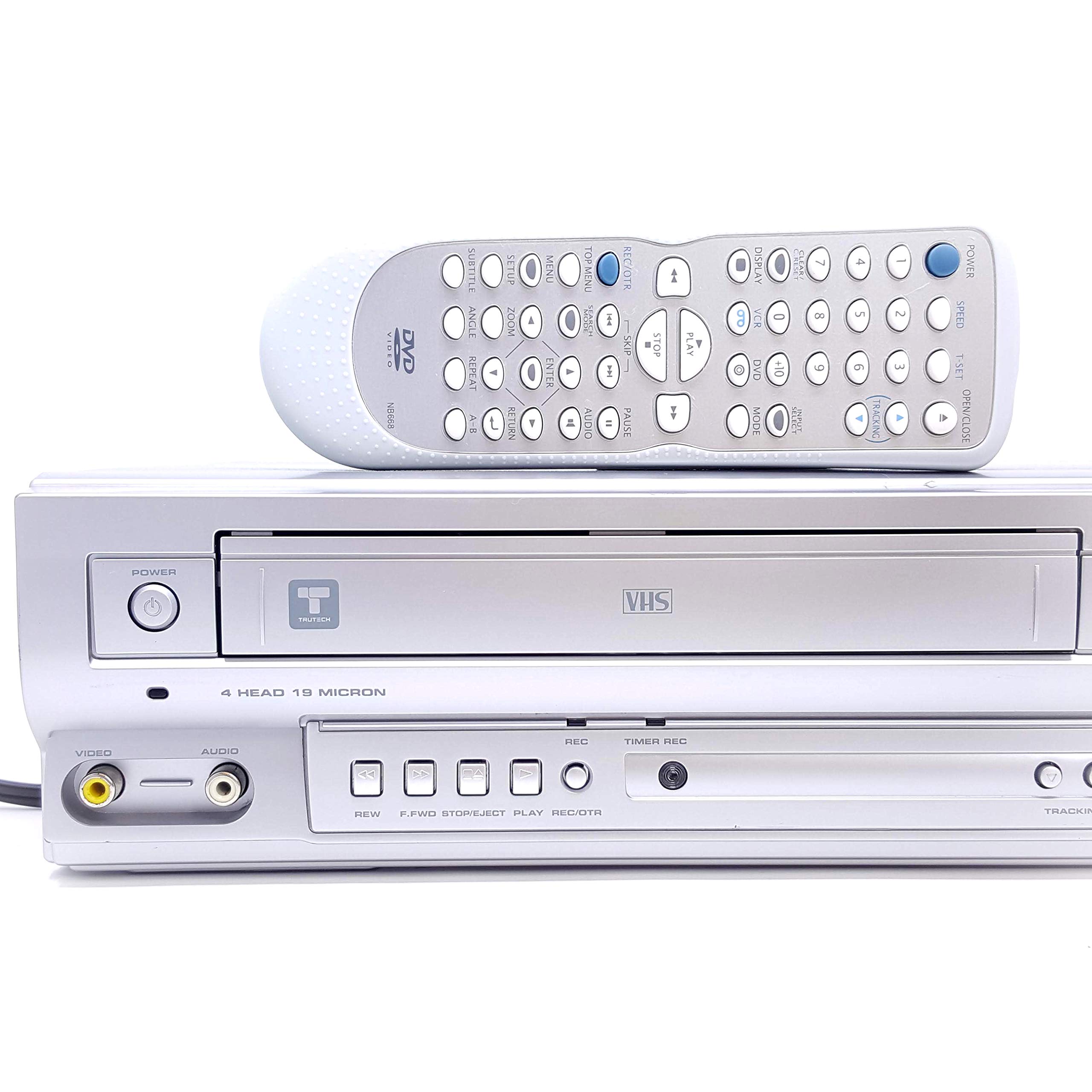 Trutech DV220TT8 DVD/VCR Combo DVD Player Video Cassette Recorder Player VCR w/ 4 Head 19 Micron