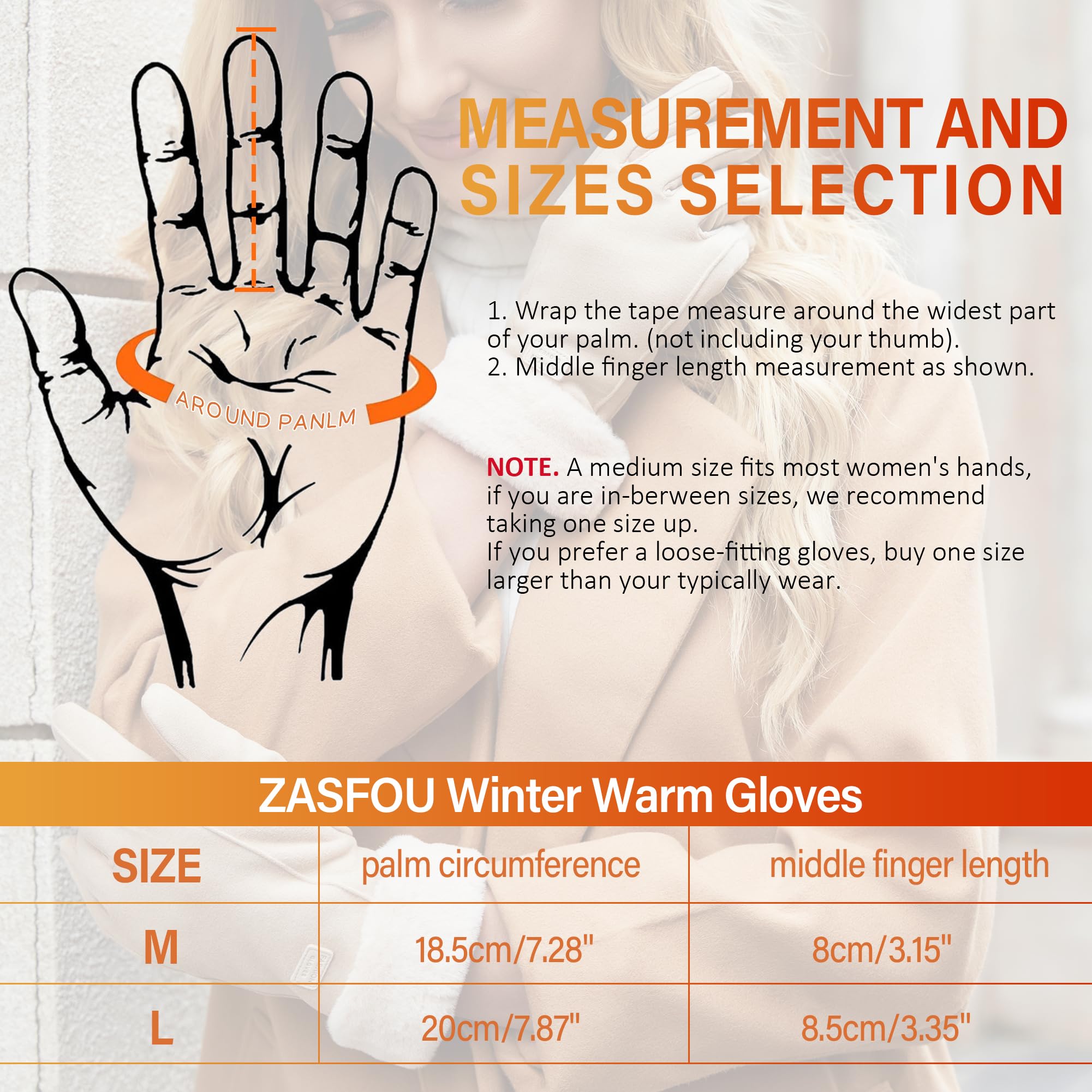 ZASFOU Damen Winter Warm Touchscreen Handschuhe mit Fleece Gefütterte Strick winterhandschuhe für Kaltes Wetter