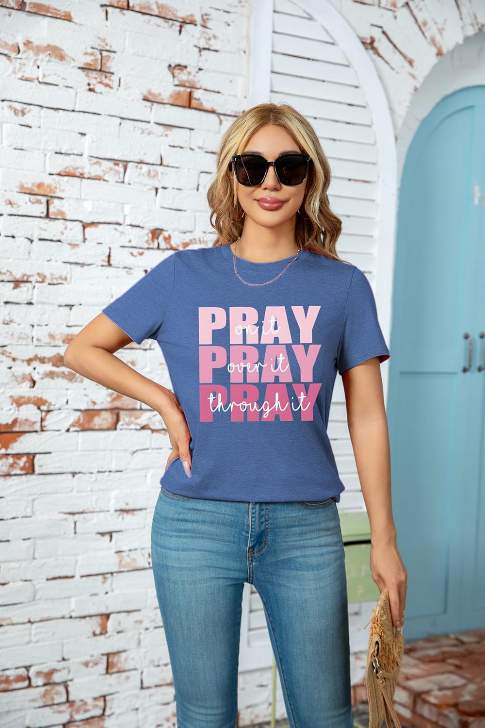 Pray Christian Shirts for Women Short Sleeve Graphic Tees Cute T Shirts - Image 4