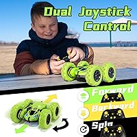 Vista 7 de Threeking Rc Stunt Car Automóvil de acrobacias con control remoto, camión todoterreno con volteo de doble cara, rotación de 360º, deformación 3D