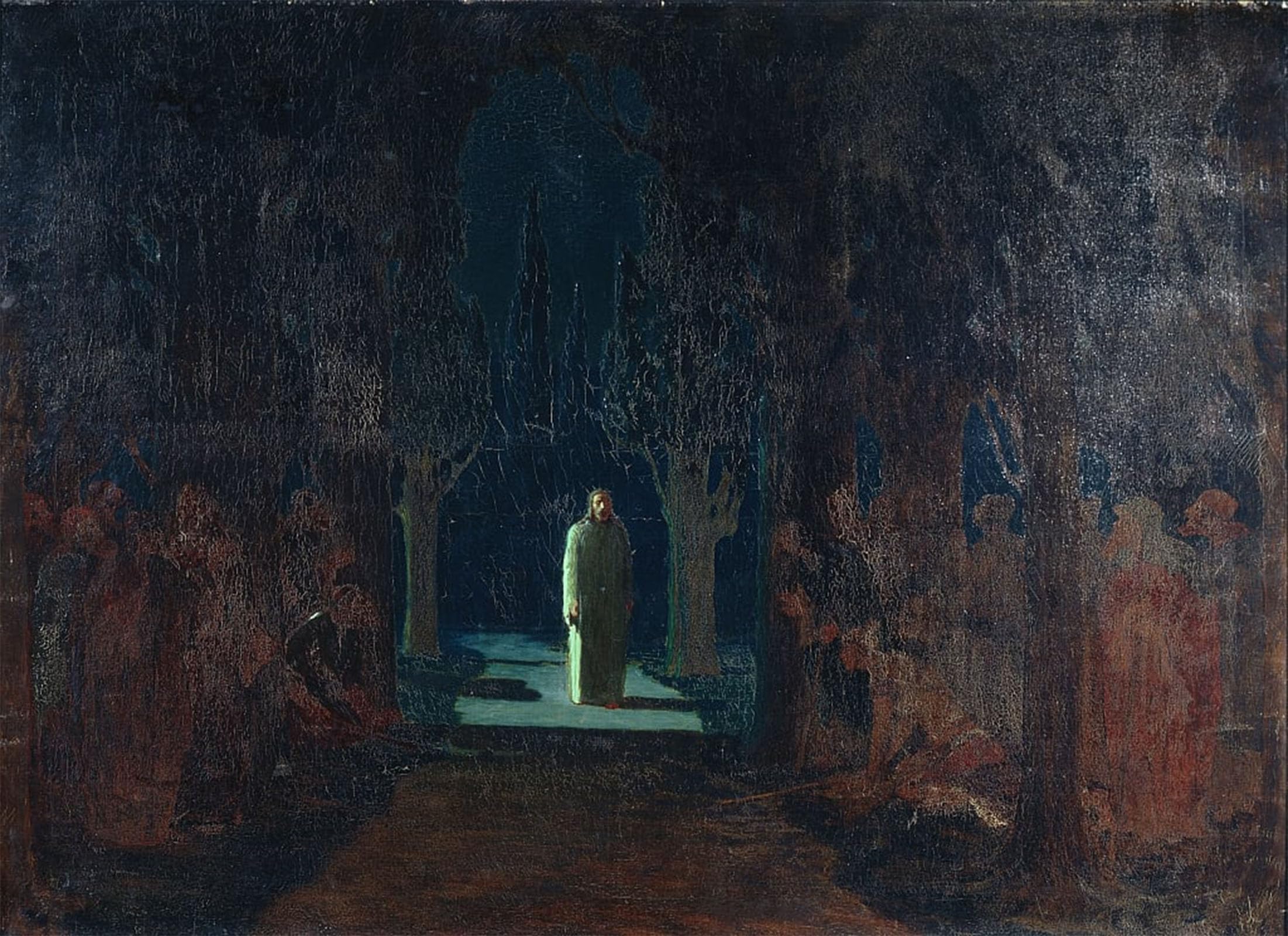 ARTXLXXBN Famous Painting Art Wall Decor Abstract Art Picture Christ At the Garden of Gethsemane by Arkhip Ivanovich Kuindzhi Animal Pictures for Home Decor 60x90cm