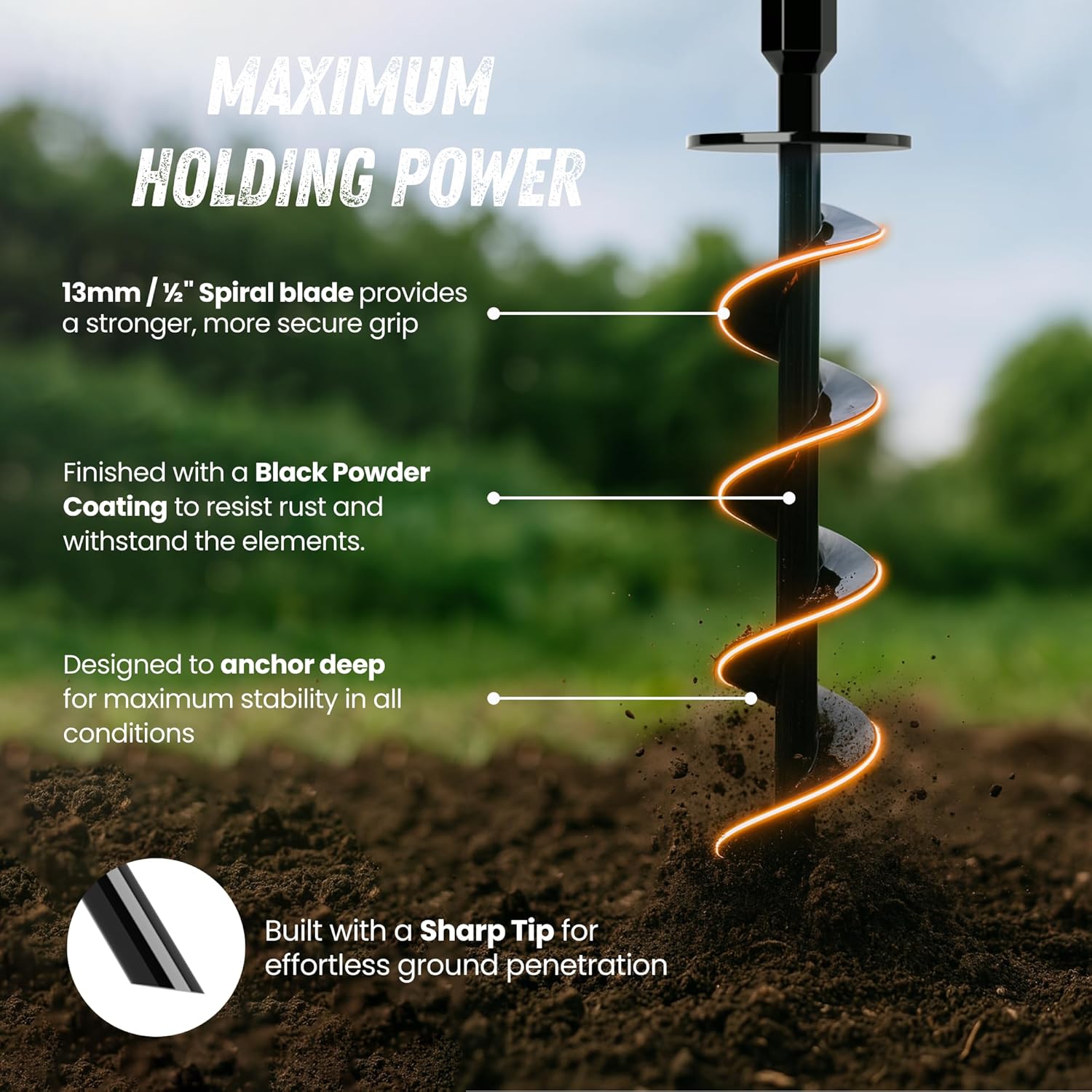 Ground Anchor Stakes (Ground Anchors Pro, 4 Pack Heavy Duty, Ground Anchors Screw in, Swing Set Anchors, Trampoline Anchors High Wind Heavy Duty for Camping Tents, Car Ports, Swing Sets, Canopies.)