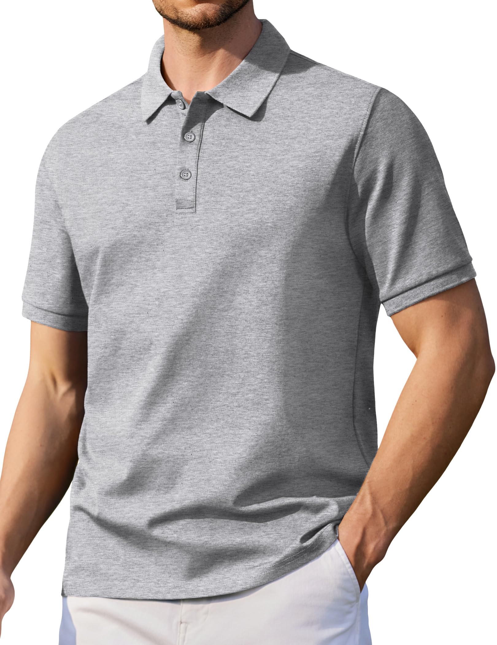 COOFANDY Poloshirt Herren Kurzarm Baumwolle Polo Shirt Basic Golf Polohemd Freizeit Sommer Polo Tshirt für Männer