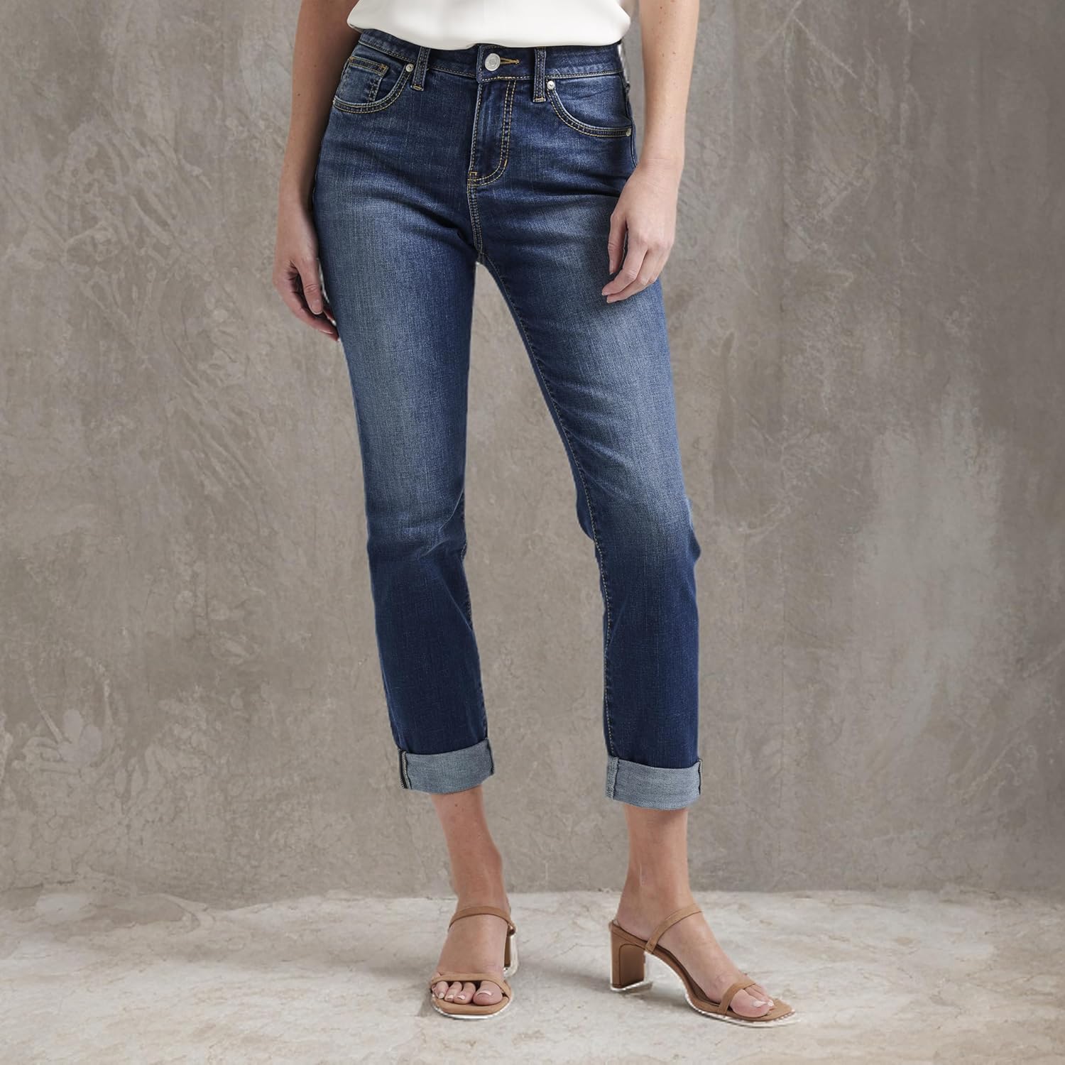 JAG Women's Carter Mid Rise Girlfriend Jeans, Mid Vintage - Image 7