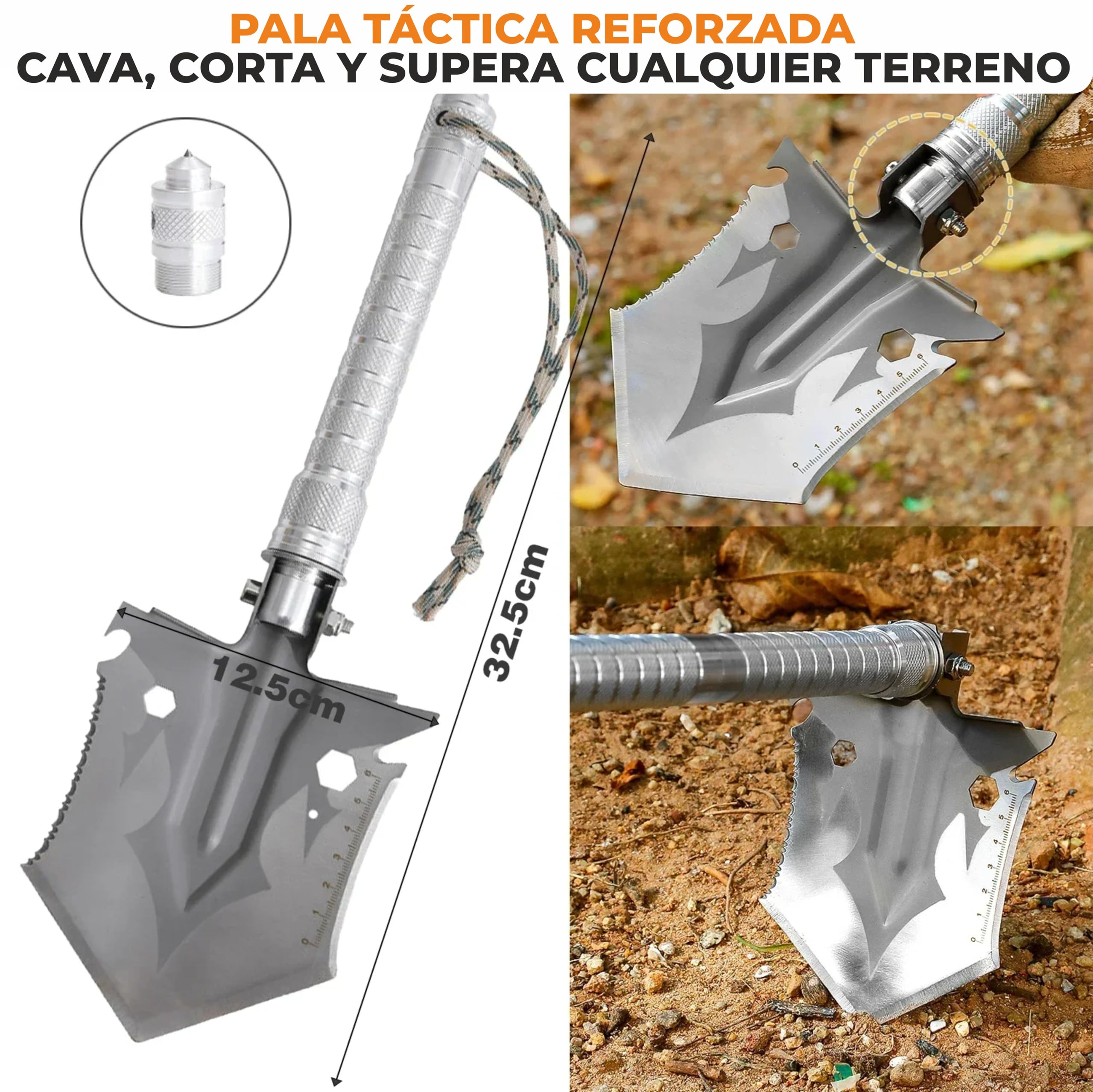 Kit Supervivencia UE 2025 con Mochila Botiquín y Linterna, Manta Térmica Supervivencia, Cuchillo Supervivencia Militar Profesional más Hacha, Tiritas, Vendas, Silbato y Brújula (Titán - Premium)