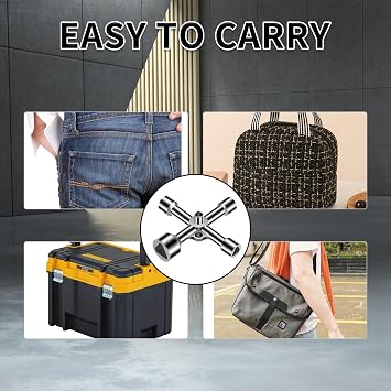 Triangular Key Wheelie Bin Universal Control Cabinet Key Multifunctional Triangle Key Square Key Universal Key Barrier Key 4-Point Key Cross Key for Plumbers