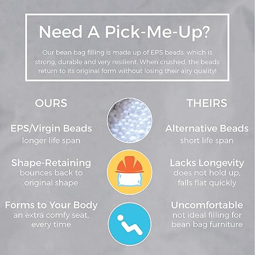 Miniatura 6 de Factory Direct Partners 10485-GY Cali Siesta Sack - Puf, tela Oxford recubierta resistente a la suciedad, color gris (paquete de 2)