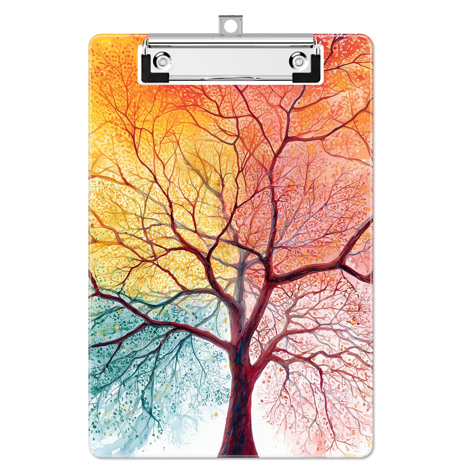 Luminzo A5 Clipboard (6x9 / 15x23cm) with Low-Profile Clip - Compact Board for Students, NHS Staff & Home Use | Homework Helper & Note Organizer, Sunset Tree