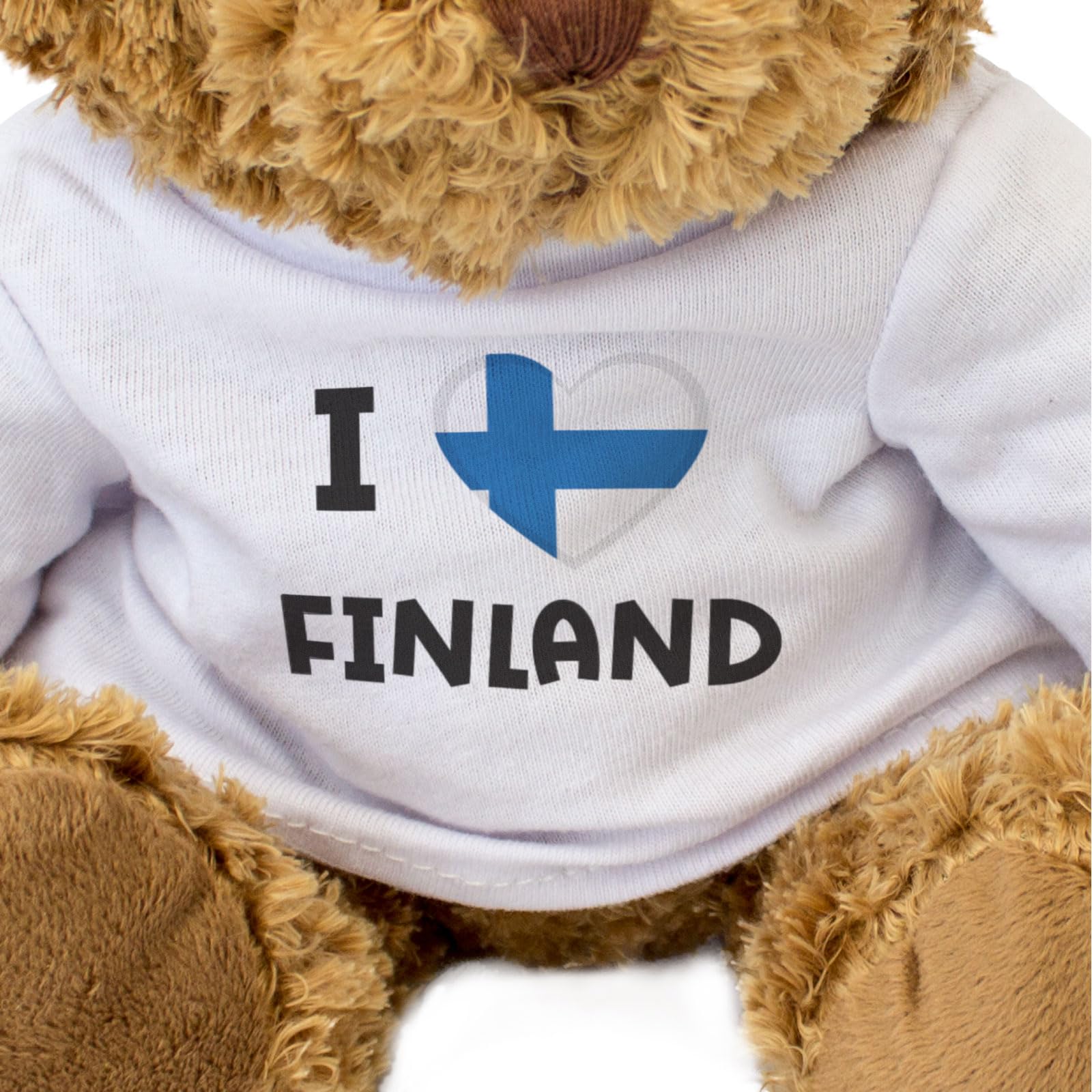 Big Red Egg I LOVE FINLAND FLAG - Teddy Bear - Cute Soft Cuddly Adorable - Gift Present, Brown, 20cm / 8 inches - Image 3
