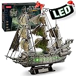 CubicFun 3D Puzzles for Adults Green LED Flying Dutchman, 360 Pieces Pirate Ship Arts & Crafts for Adults Gifts for Men Women Model Kit, Lighting Ghost Ship Christmas Men Gifts