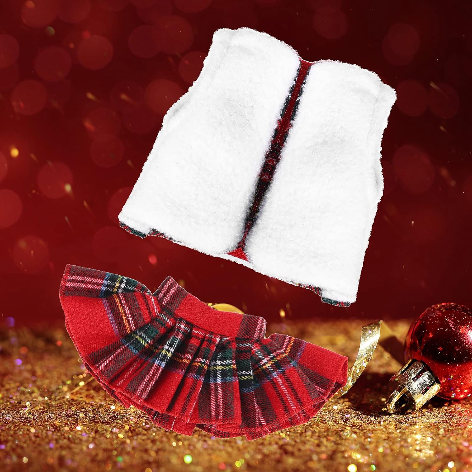 Kasyat 6 Pieces Christmas Doll Clothes Xmas Cute Decorations Baby Colorful Accessories Grown Skirts Doll Clothes for Dolls Toys