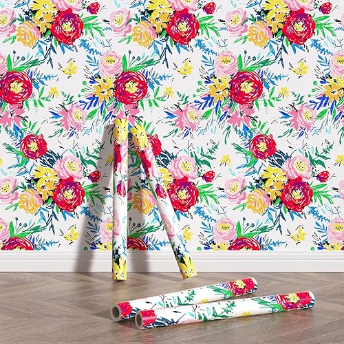 Miniatura 2 de Papel tapiz para despegar y pegar, papel tapiz rosa floral, papel tapiz para dormitorio, papel tapiz de contacto extraíble, papel tapiz impermeable