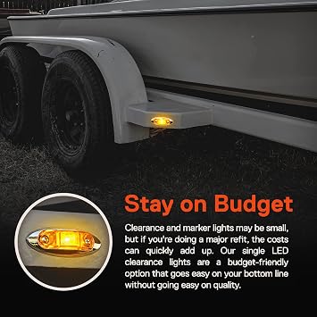 TRUE MODS 2.5 Amber LED Trailer Marker Light w/Chrome Bezel [DOT FMVSS 108] [SAE P2] [Surface Mount] [Waterproof IP67] Side Marker Lights for Trailer Truck