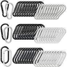 Carabiner Clip Bulk 60 Pack Keychain Clip 3 Shape Spring Snap Hooks for Key