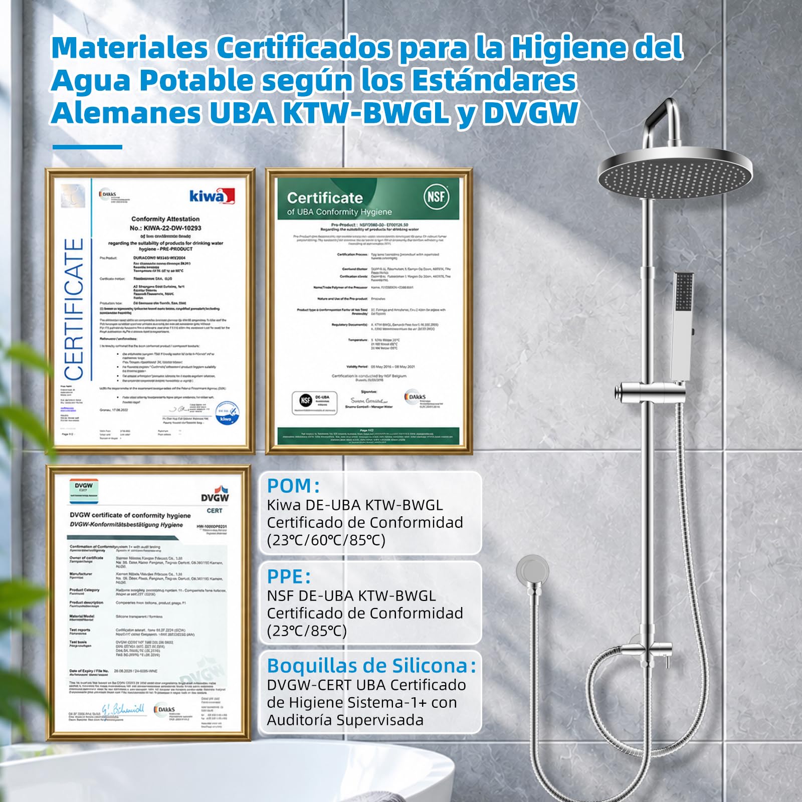 Hibbent Rociador de Ducha de Lluvia 10 Pulgadas, Anticalcáreo, Cromado