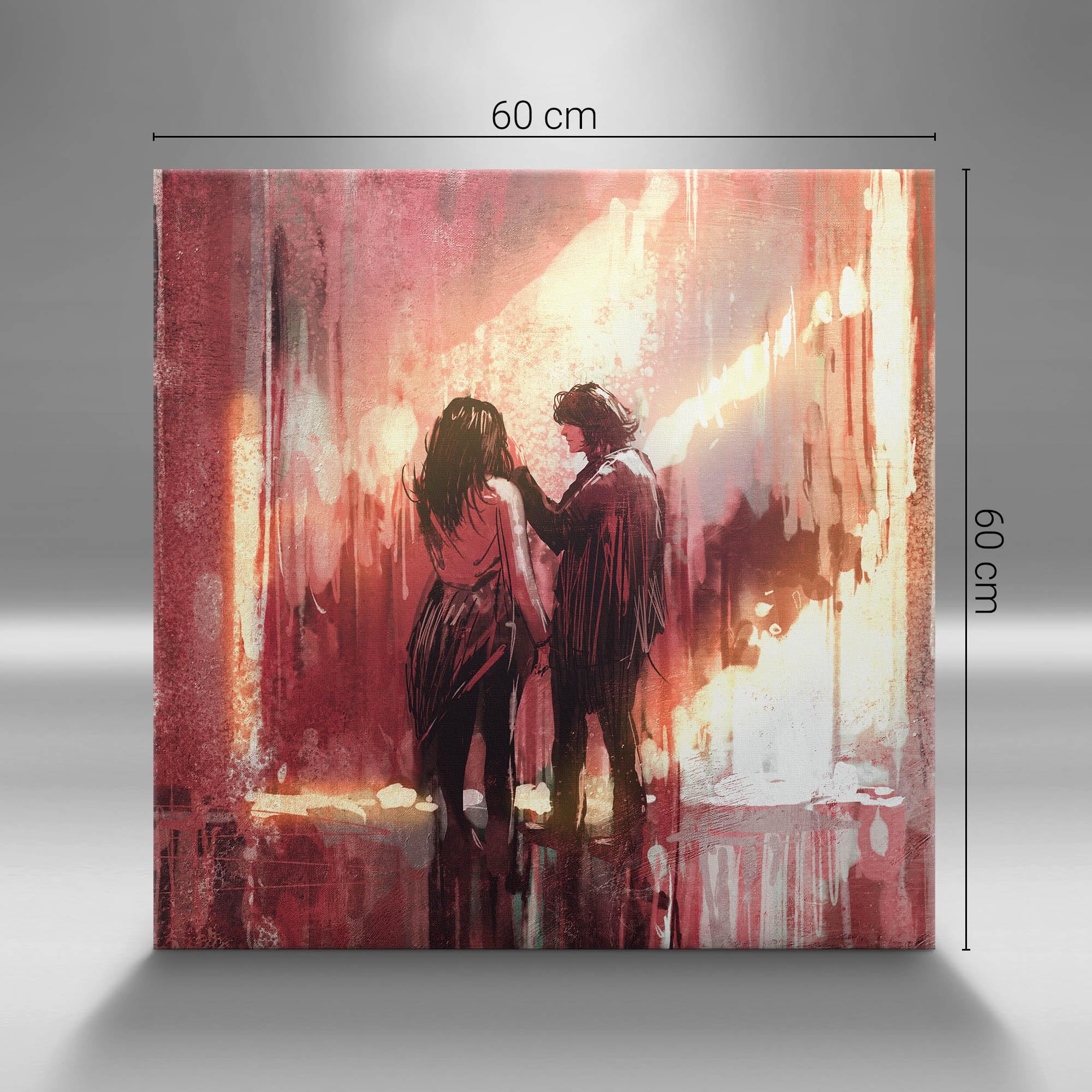 Wallfluent 60x60 cm Pittura Tela Quadro su tela per il soggiorno - Giovane coppia innamorata