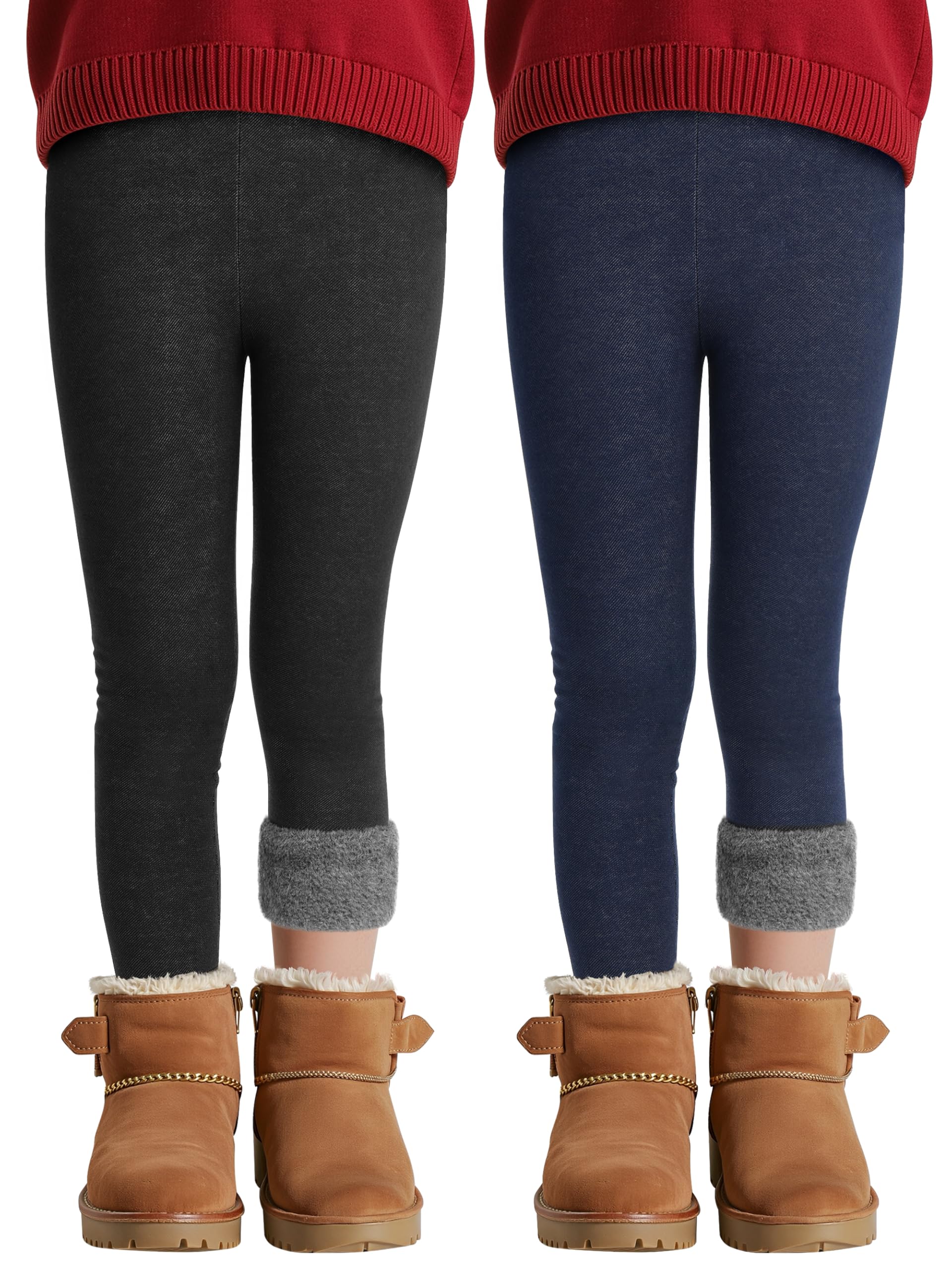 Ruisita 2er Pack Thermo Leggings Für Mädchen - Gefütterte Winter Leggins Mit Fleece