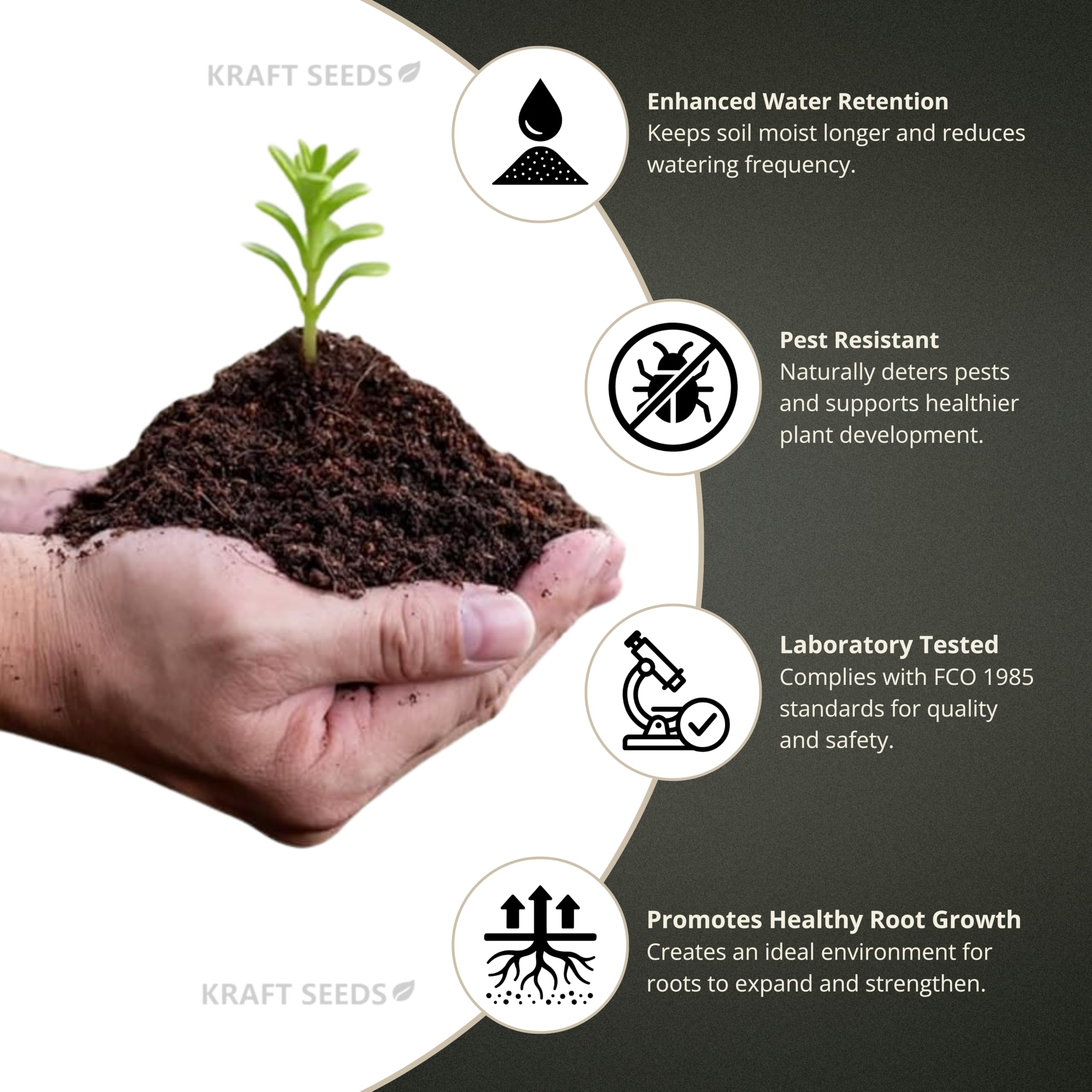 Kraft Seeds Cocopeat - 5kg Block for Gardening -8 Kraft Seeds Cocopeat - 5kg Block for Gardening -8