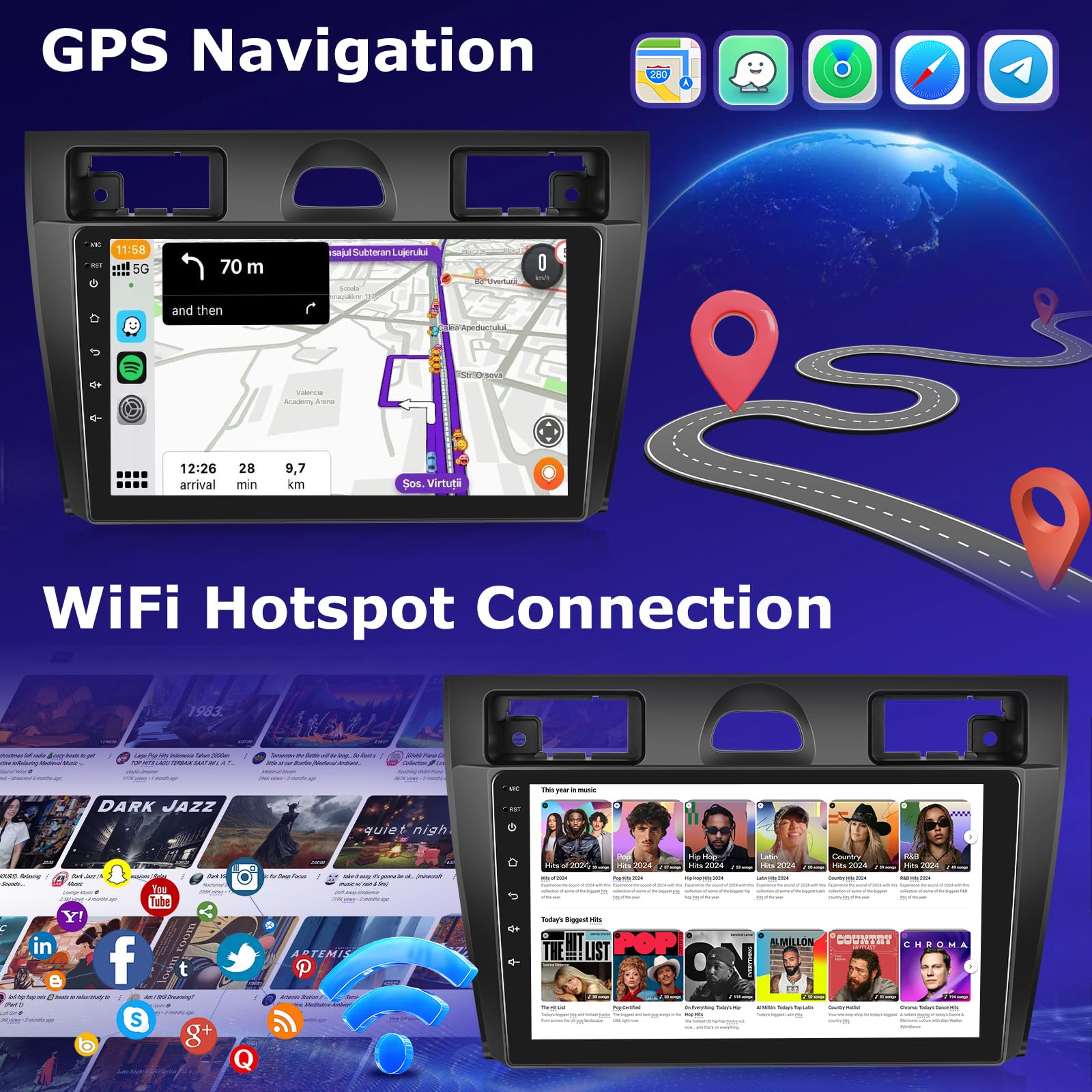 Android 13 Autoradio für Ford Focus C-Max S-Max Mondeo Kuga Galaxy mit