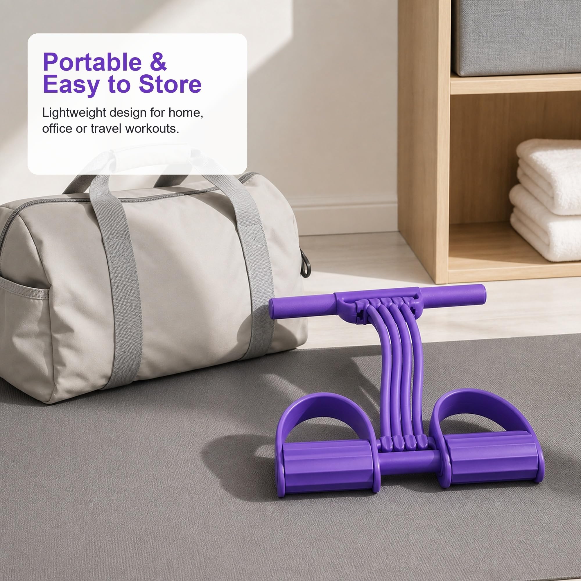 Pedal Resistance Band Trainer for Full Body Workouts | NBR Pedals And Foam Handles, Home Fitness, Adjustable Tension, 8-Tube Design