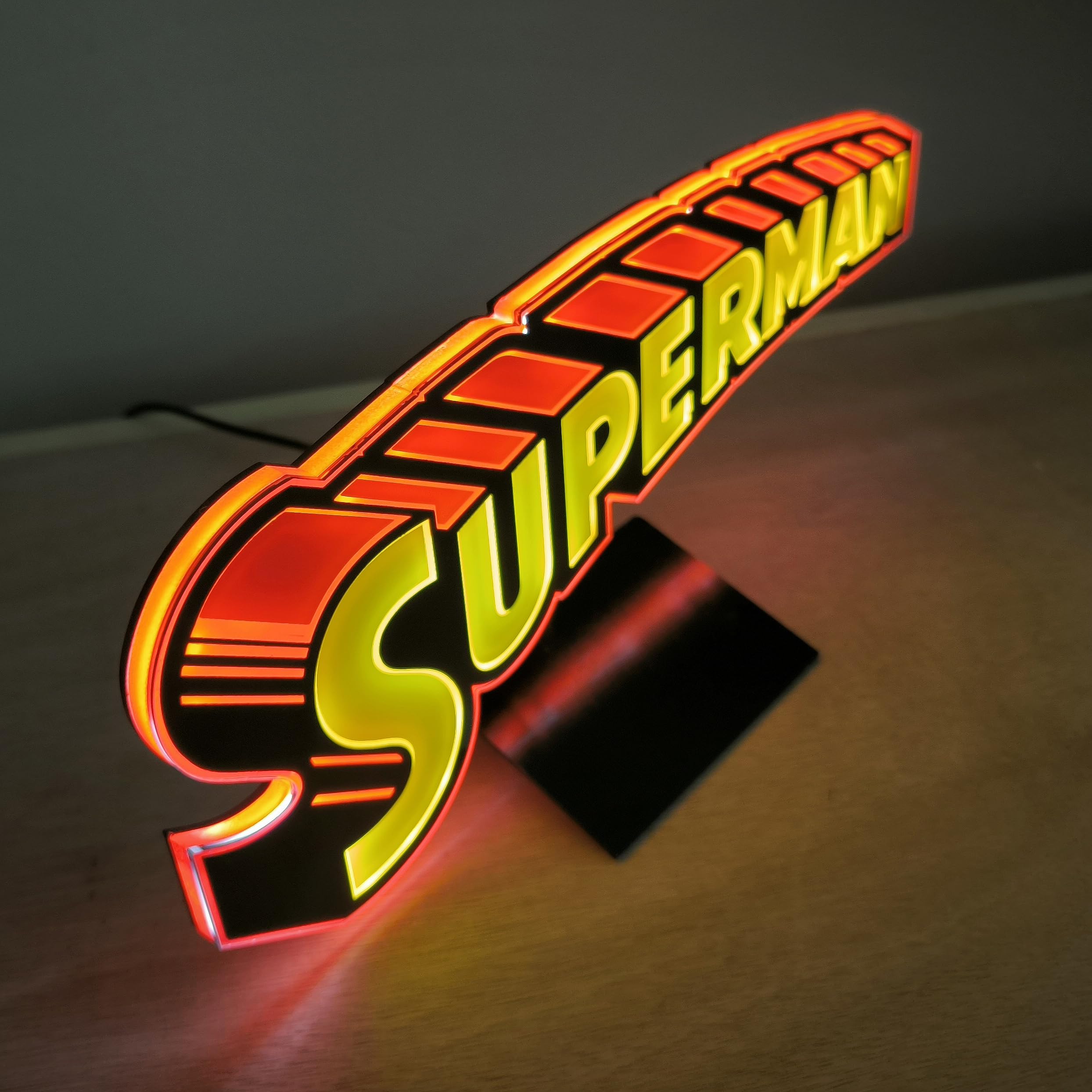 Brandlite Superman Logo Light Vintage DC Comics Justice League
