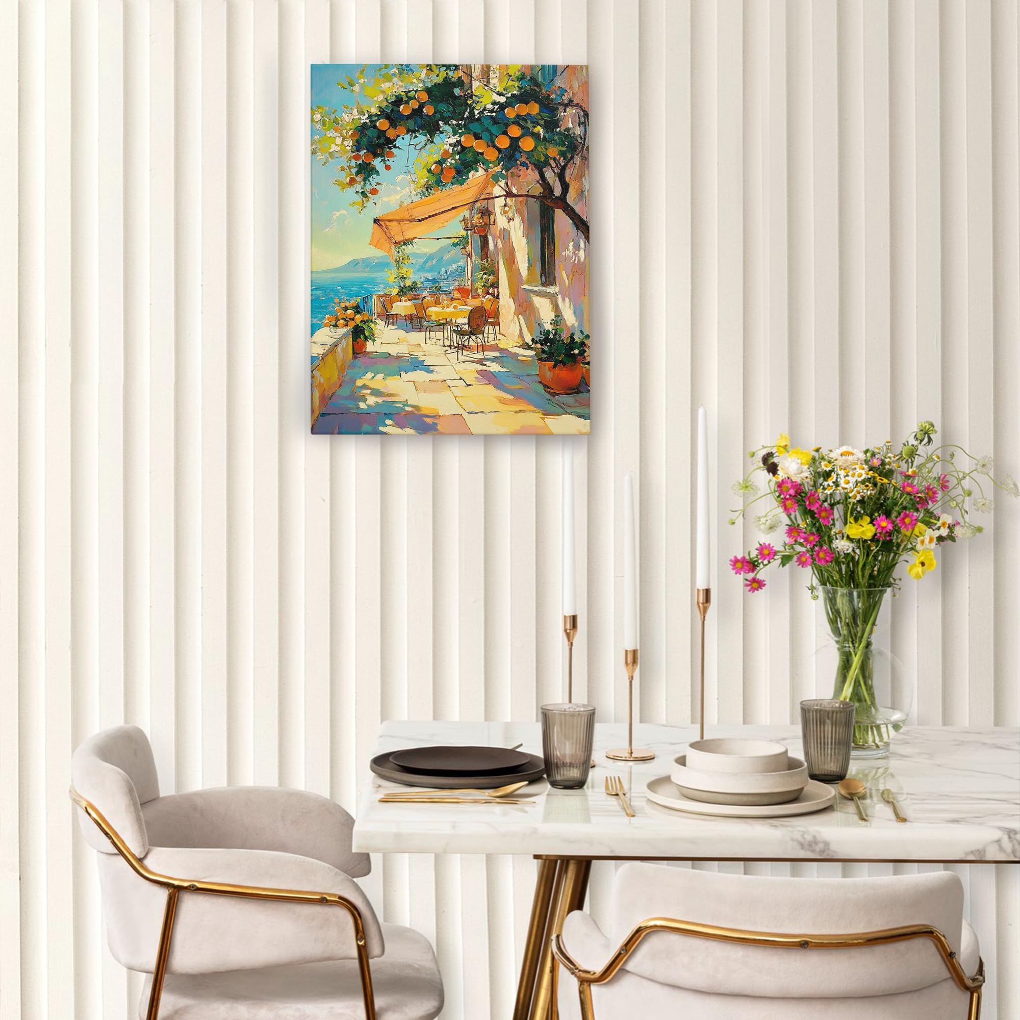 Amazon.com: Sunny Mediterranean Canvas Wall Art, Vibrant Orange