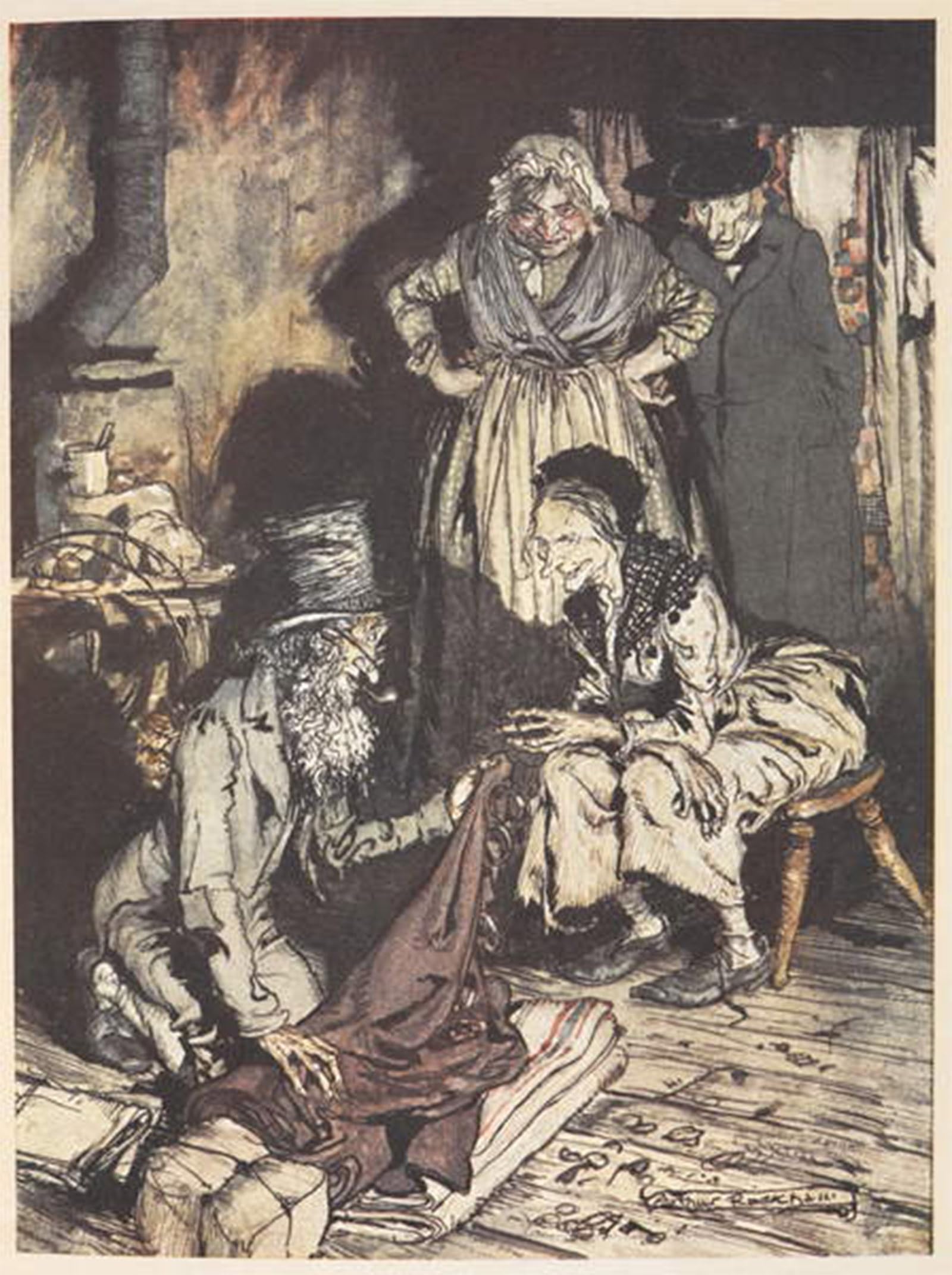 Impression tableaux graffiti art mural d'Arthur Rackham sur toile 60x90cm