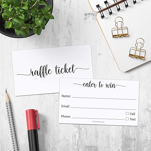 Miniatura 3 de 321Done Entra para ganar boletos (juego de 100) nombre de 3.5 x 2 pulgadas, número de teléfono y correo electrónico, formulario de entrada de