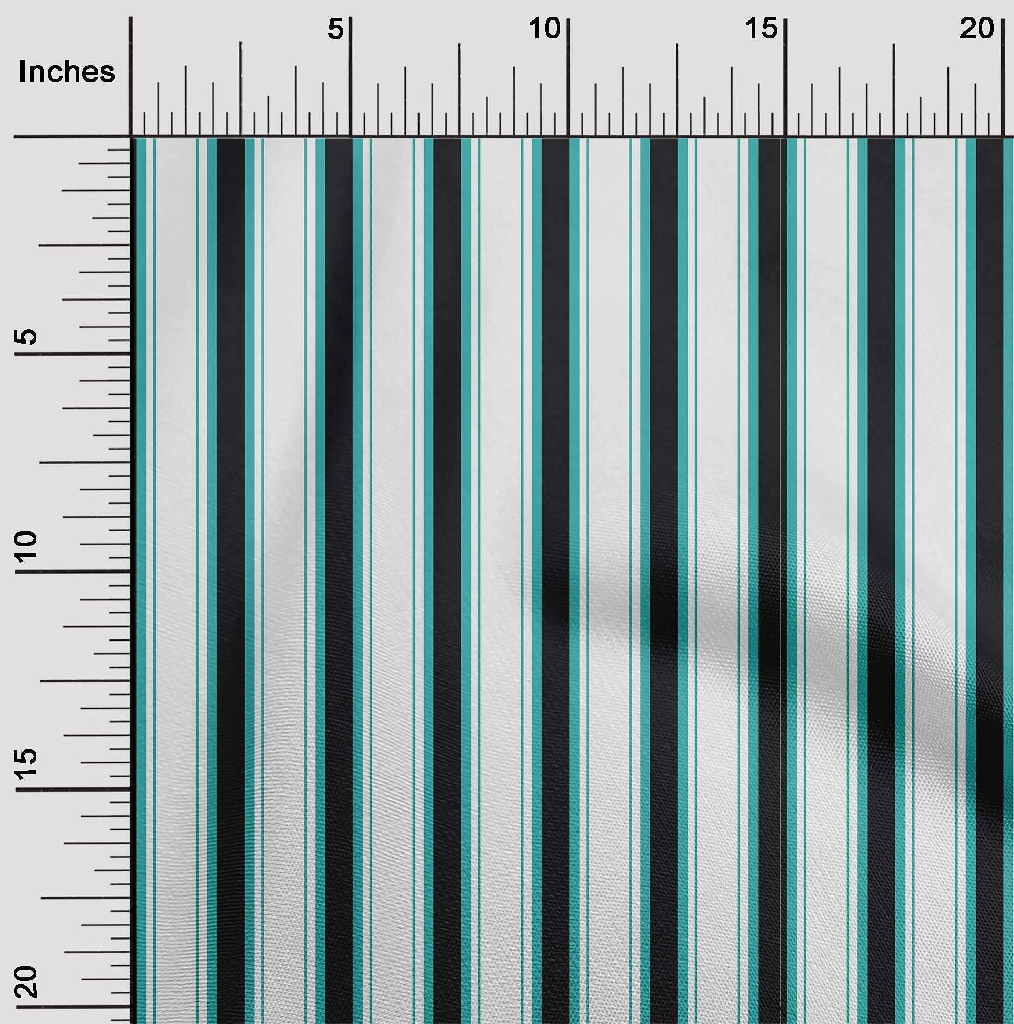oneOone Cotton Jersey White Fabric Stripes DIY Clothing Quilting Fabric Print Fabric by Yard 58 Inch Wide-MEE