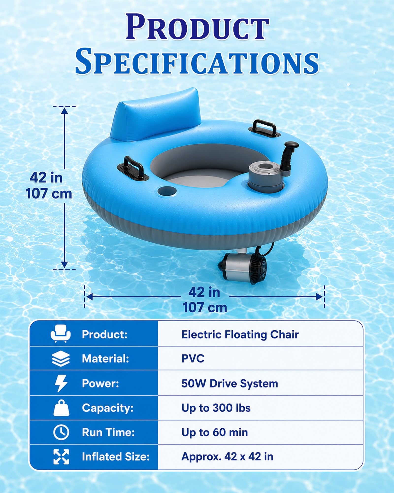 Tube Runner Électrique, Flotteur de Piscine Motorisé,Radeau Chaise Flottant