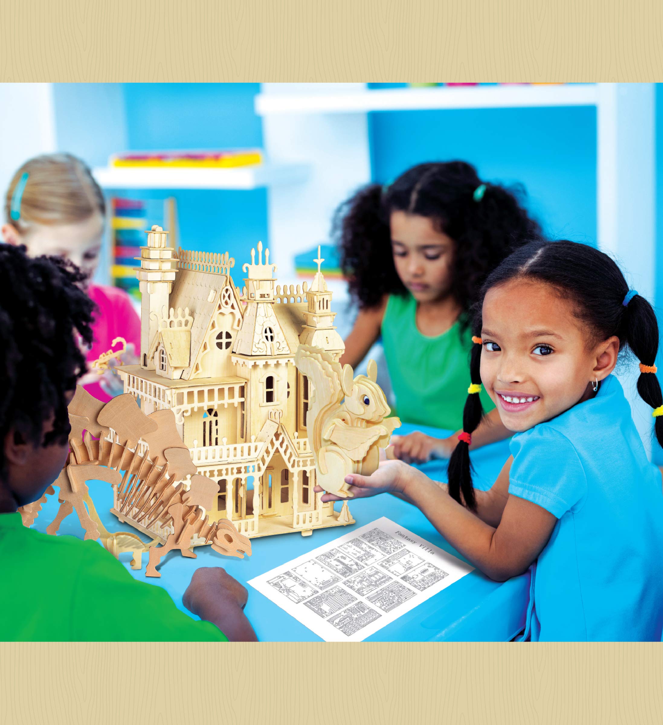 Puzzled 3D Puzzle Stegosaurus Dinosaur Wood Craft Construction Model Kit Fun & Educational DIY Wooden Dino Toy Assemble Model Unfinished Craft Hobby Puzzle 51pc Pack - Image 7