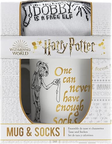 Miniatura 6 de Paladone Juego de tazas y calcetines Dobby, mercancía oficial de Harry Potter, Varios colores