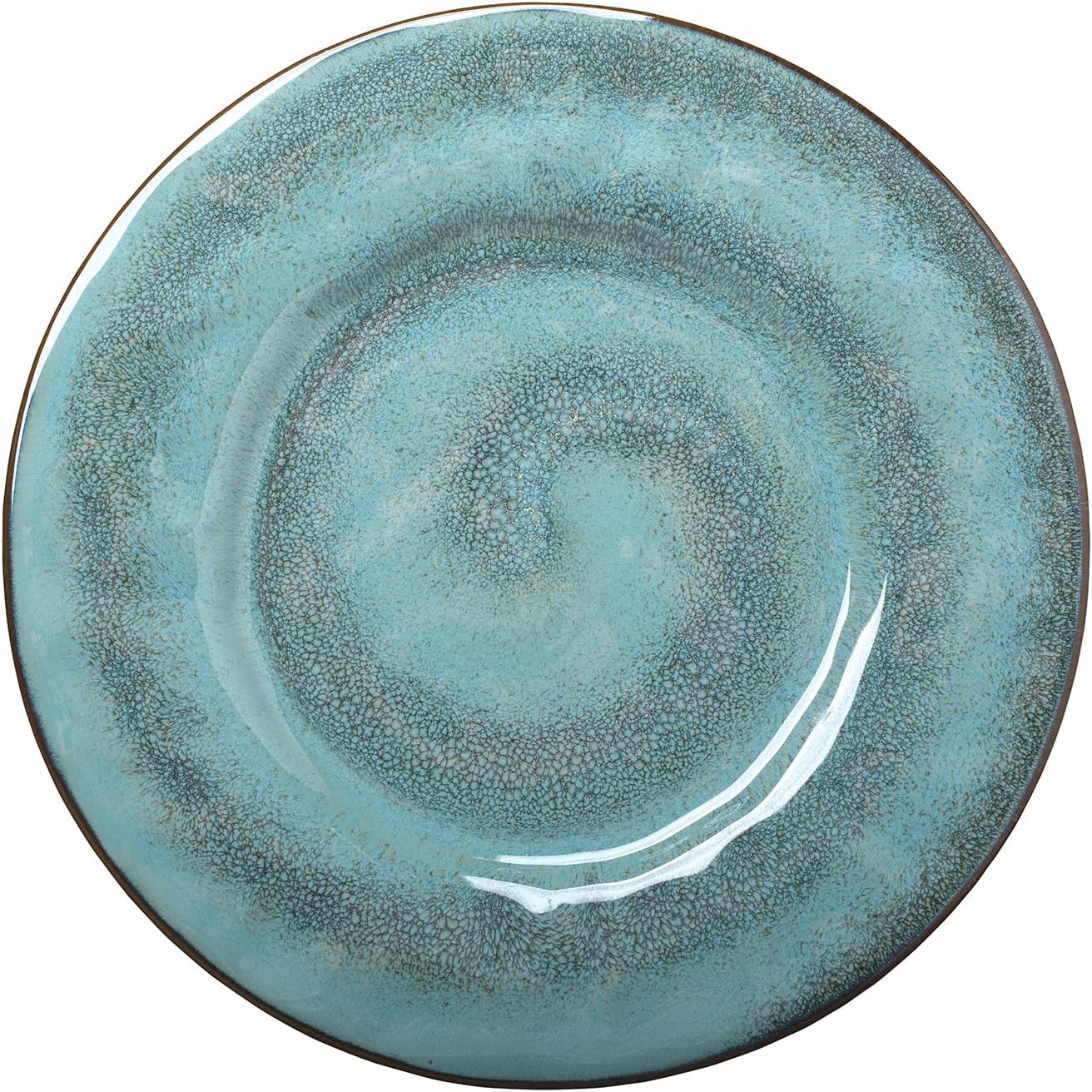 Sango 16-Piece Stoneware Dinnerware Set for 4, Glossy Blue & Green Coffee Mugs, Plates and Bowls Sets with Reactive Glaze, Ceramic Dish Set, Elegant Dishes, Microwave & Dishwasher Safe, Toren Denim - Image 6