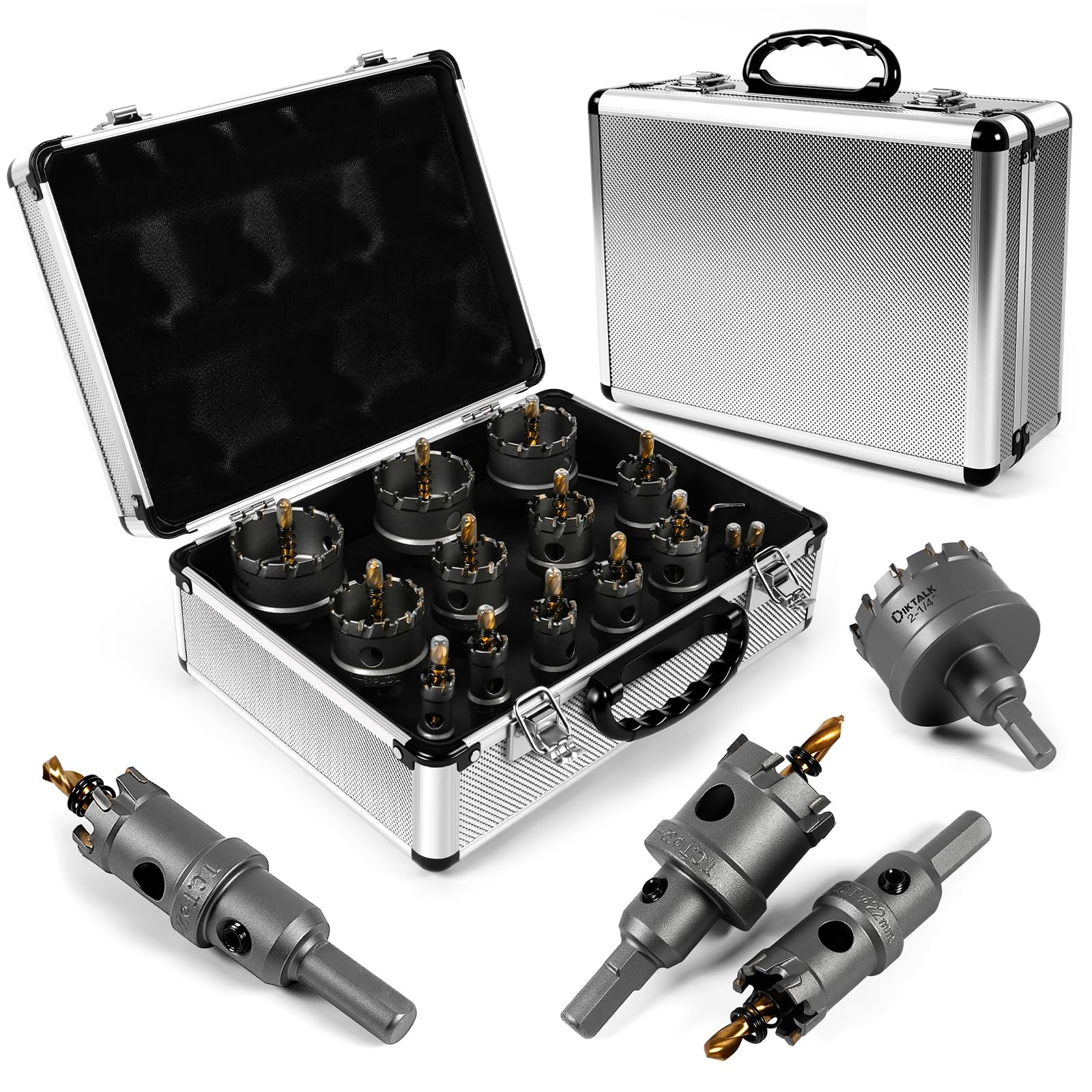16PC Carbide Hole Saw Kit - Metal, Wood, & More -1