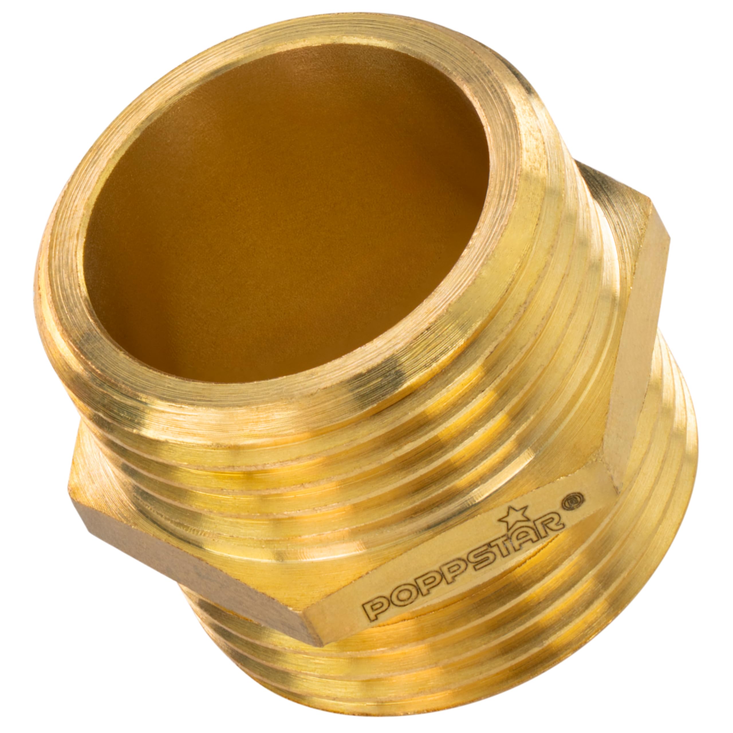 Poppstar Men's Brass Double Nipple 3/4 Inch With Hexagon, 1 Piece