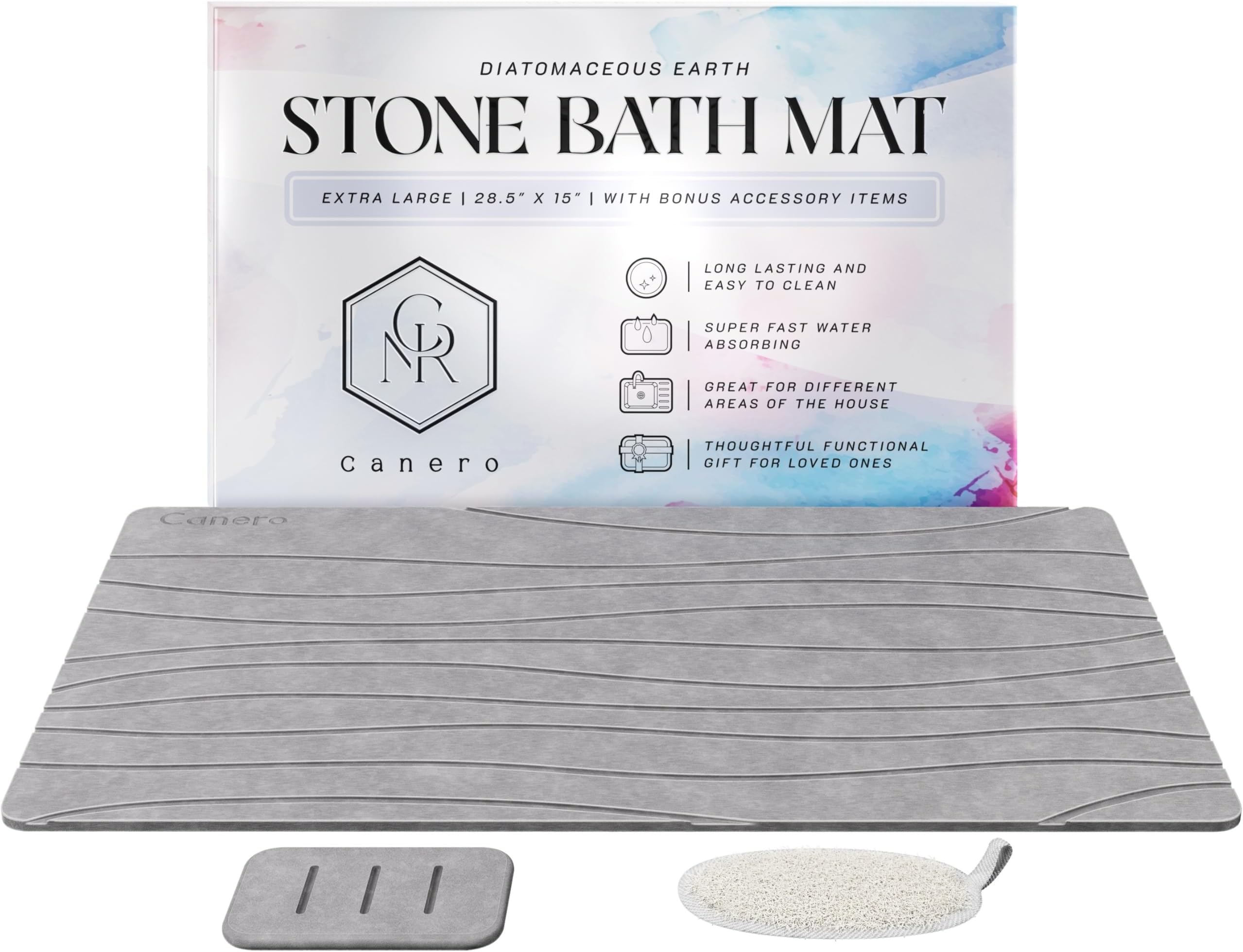 MATGIC DualSided Instant Drying Stone Bath Mat Large