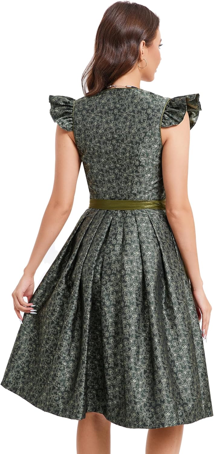 Yesfashion Womens German Dirndl Dress 2 Pieces Costumes for Traditional Beer Bavarian Oktoberfest Carnival Halloween - Image 3