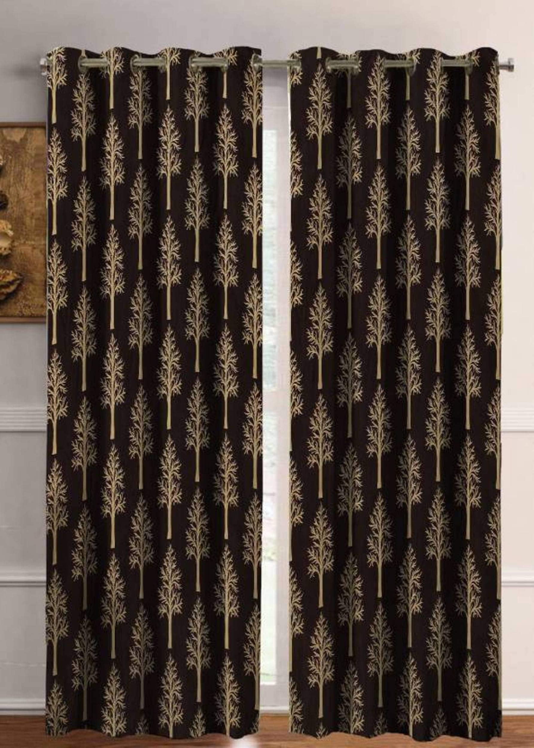 Kiara Creations 2 Piece Heavy Printed Curtains for Window 6 Feet, Brown (Brown, Window 6 Feet) (B095LQWPDN) Amazon Price History, Amazon Price Tracker