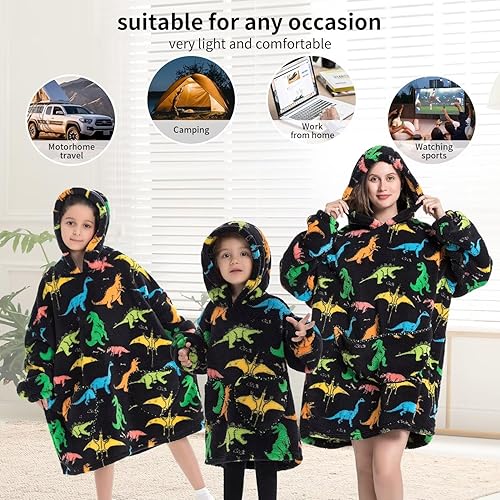 Miniatura 6 de Manta con capucha para mujeres y hombres, sudadera de sherpa de gran tamaño con bolsillo gigante, Corgi