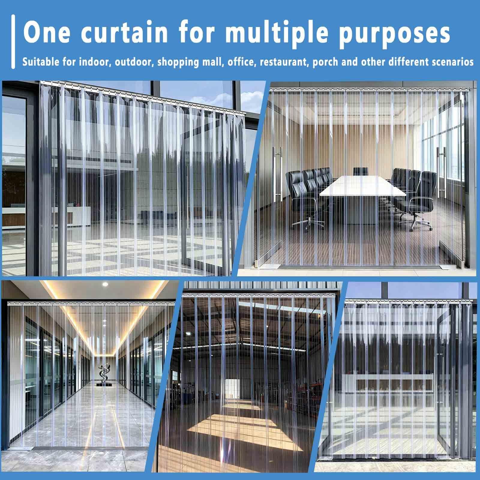 Rideau À Lanière PVC Transparent Rideaux À Lamelles Verticales Rideau de Porte lanières Plastique Anti Chaleur Rideaux D'extérieur Imperméable(1.2mm,W15cmxH220cm)