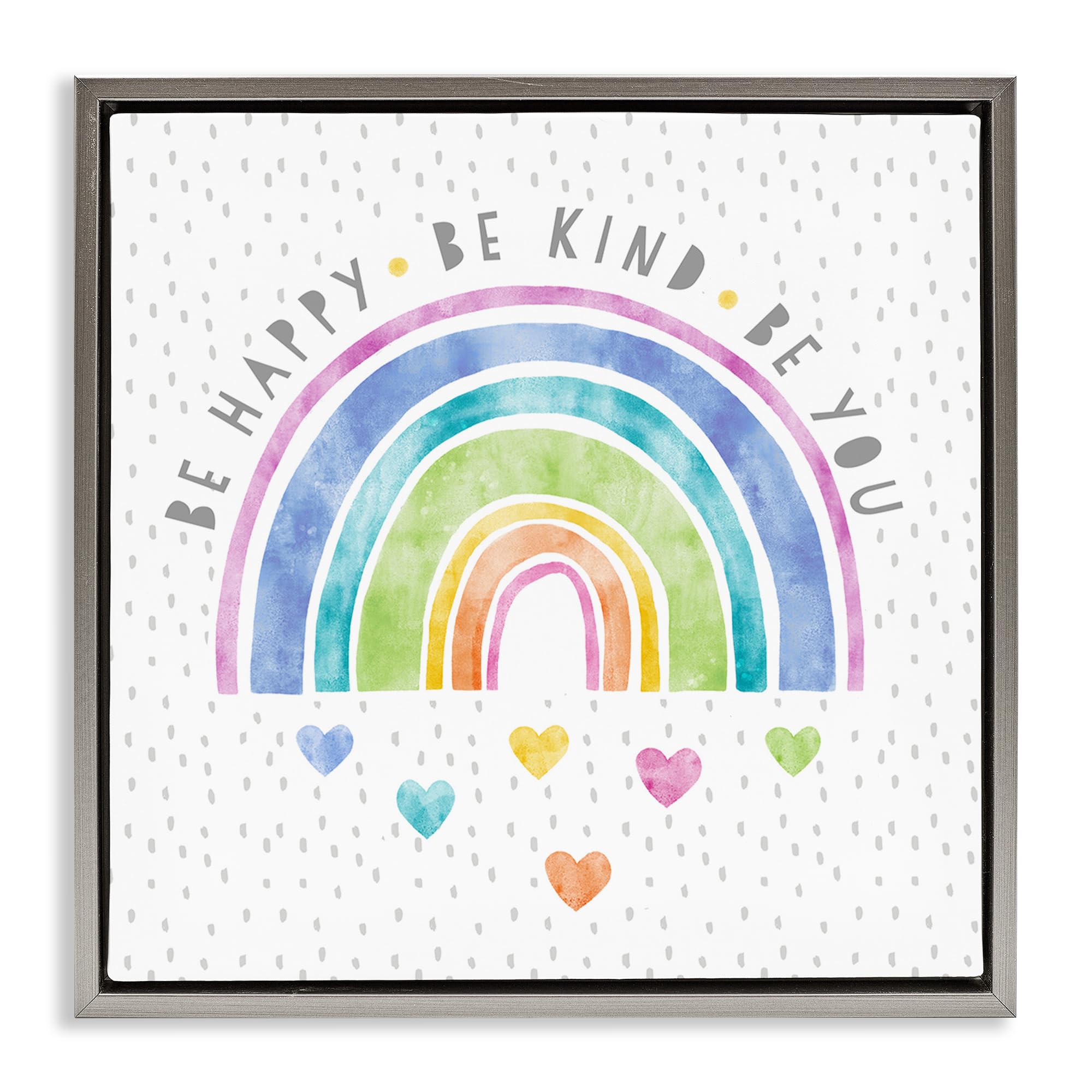 'Be You Hearts & Rainbow'| Floating Frame Canvas Art