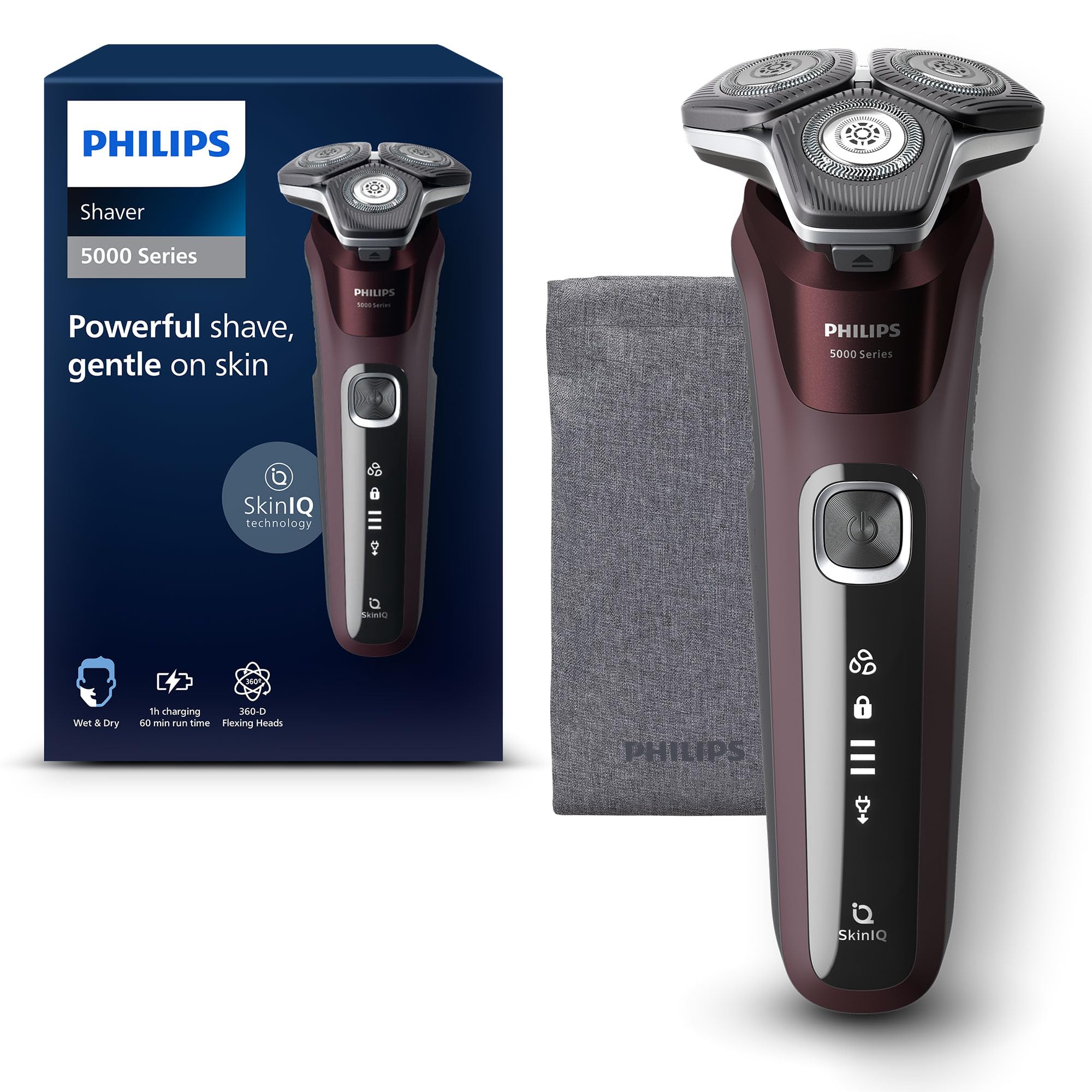 PHILIPSフィリップス shaver 5000series S5881/10 Philips 5000 Series Cordless Shaver - Burgundy Red - S5881/10